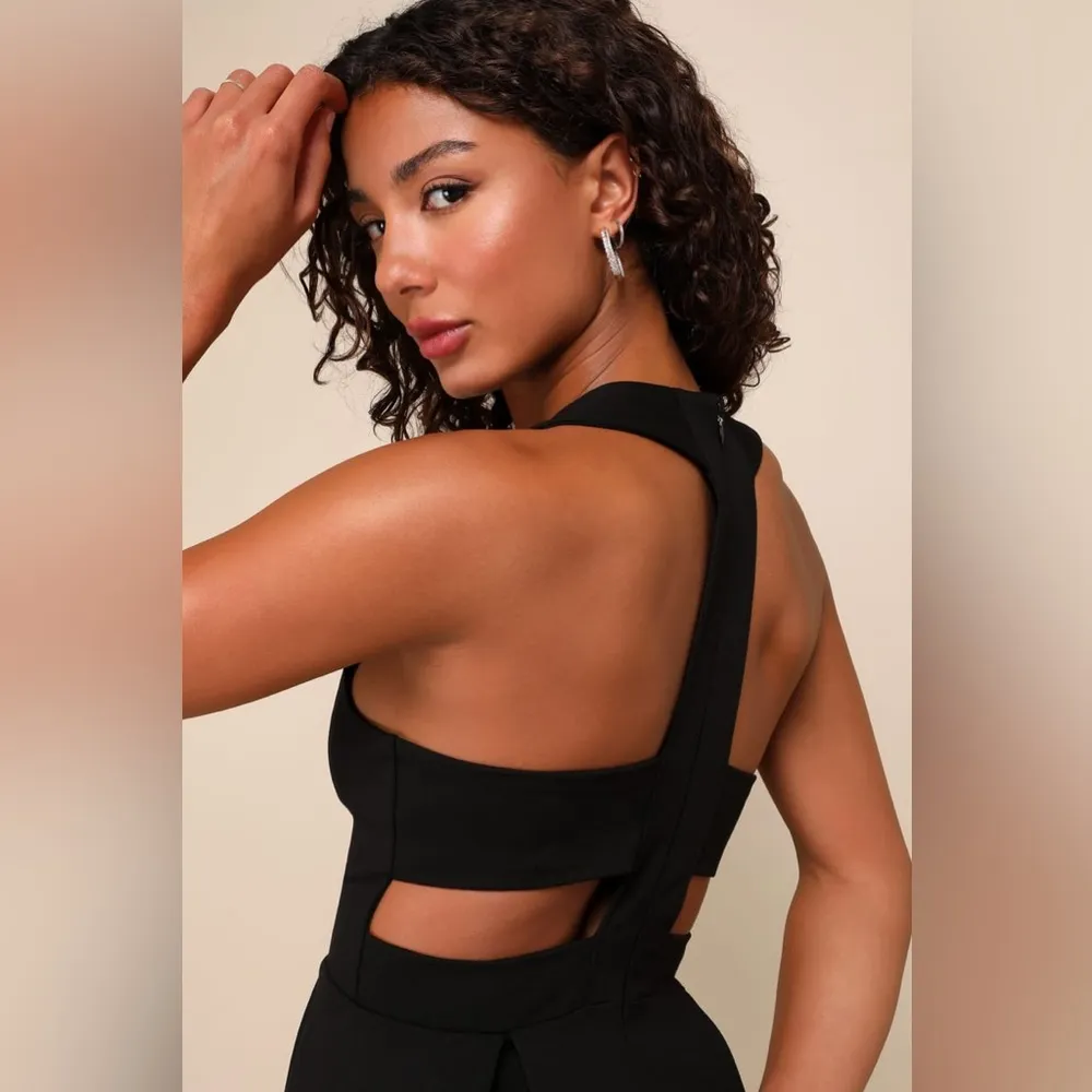 Lulu’s Cutout and About Black Skater Mini Dress Black Women’s Size Small - Image 4