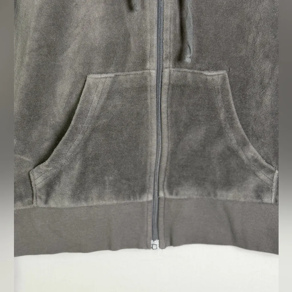 Vintage Y2K Women’s Juicy Couture Velour Zip Hoodie Gray Size XS McBling - Image 8