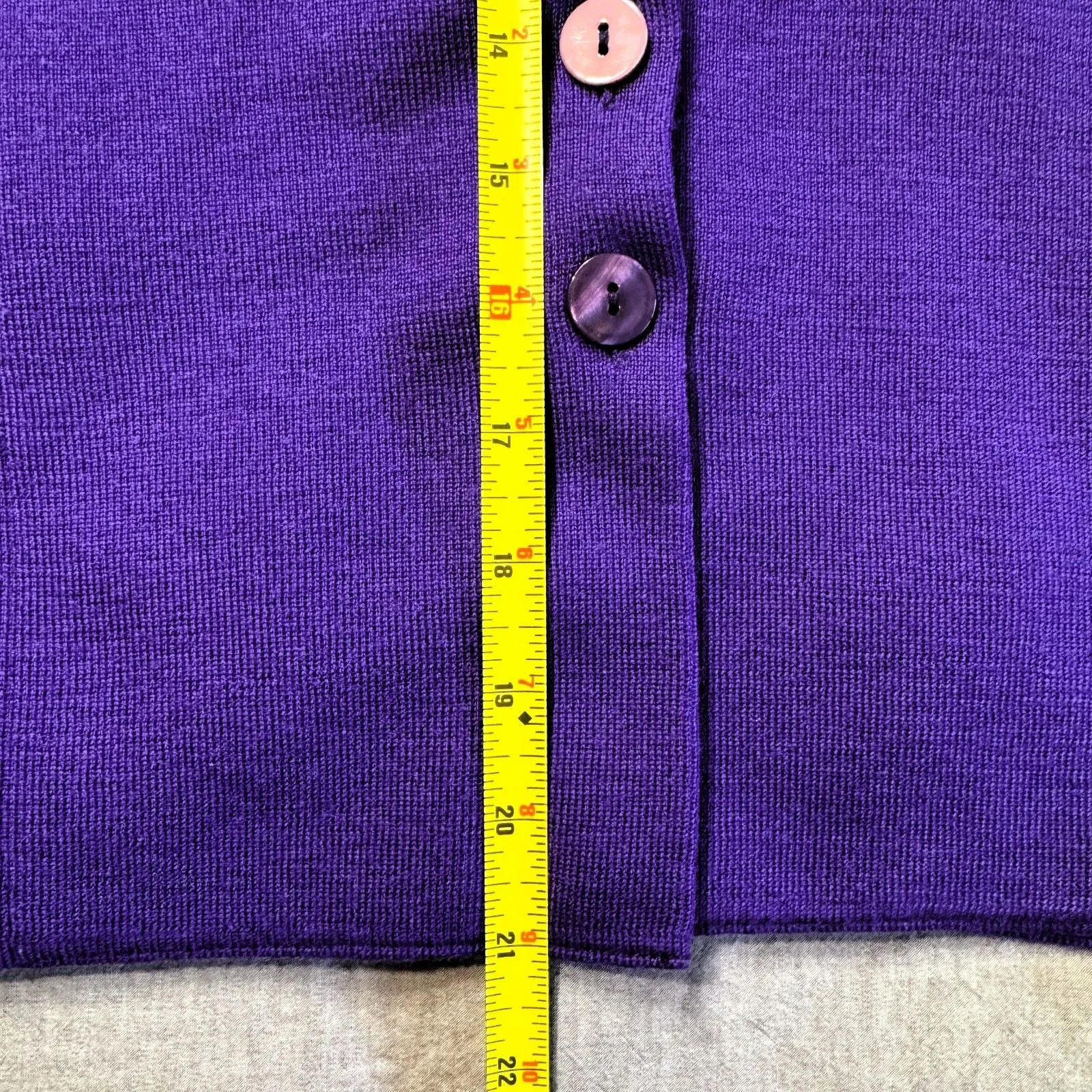 Italian Merino Wool Cardigan Sweater Womens Large Purple Buttons Sara Meghnagi - Image 10