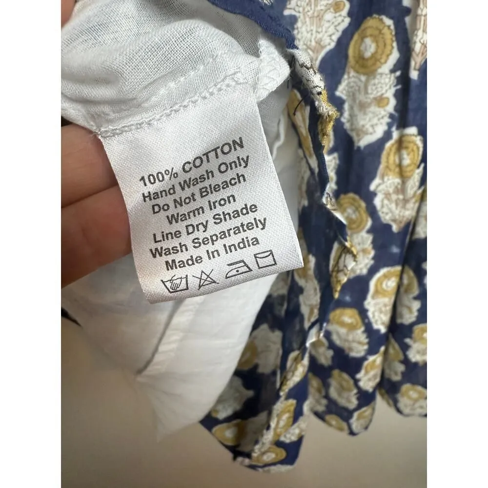 NWT Clara the Label Navy Block Print Floral Mini Dress Sz. S Blue - Image 7