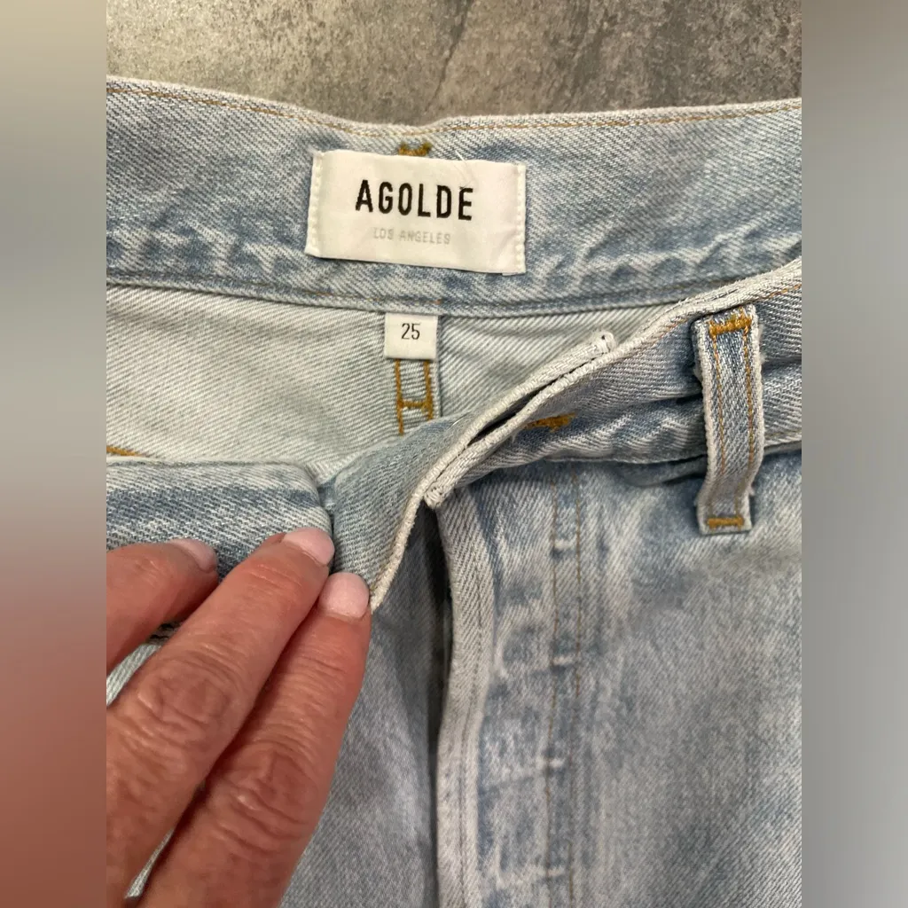New! AGOLDE High Rise Fold
Waistband Jeans Denim‎ Sz 25 $258 - Image 12