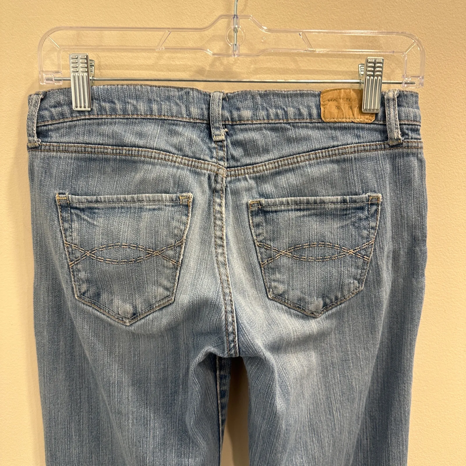 VTG Y2K Abercrombie & Fitch Light Wash Blue Emma Low-Rise Flare Bootcut Jeans 2R - Image 7