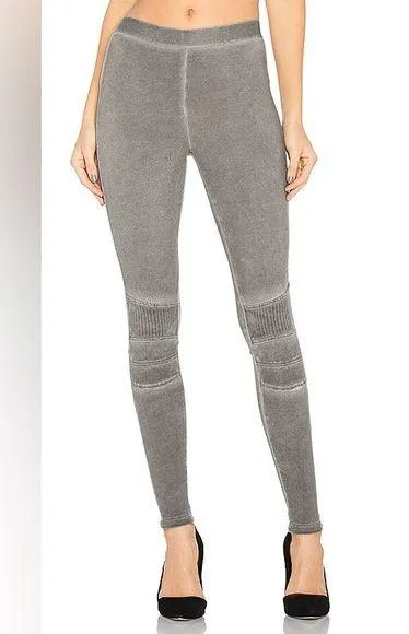 David Lerner Moto Leggings Gray Size Small | Revolve Stretch Knit Pants USA Made - Image 1
