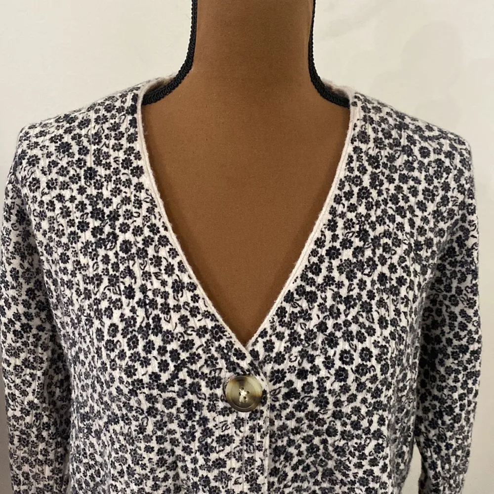 Madewell Vintage Ditsy Cameron Ribbed Cardigan Sweater in Coziest Yarn size XS - Image 7