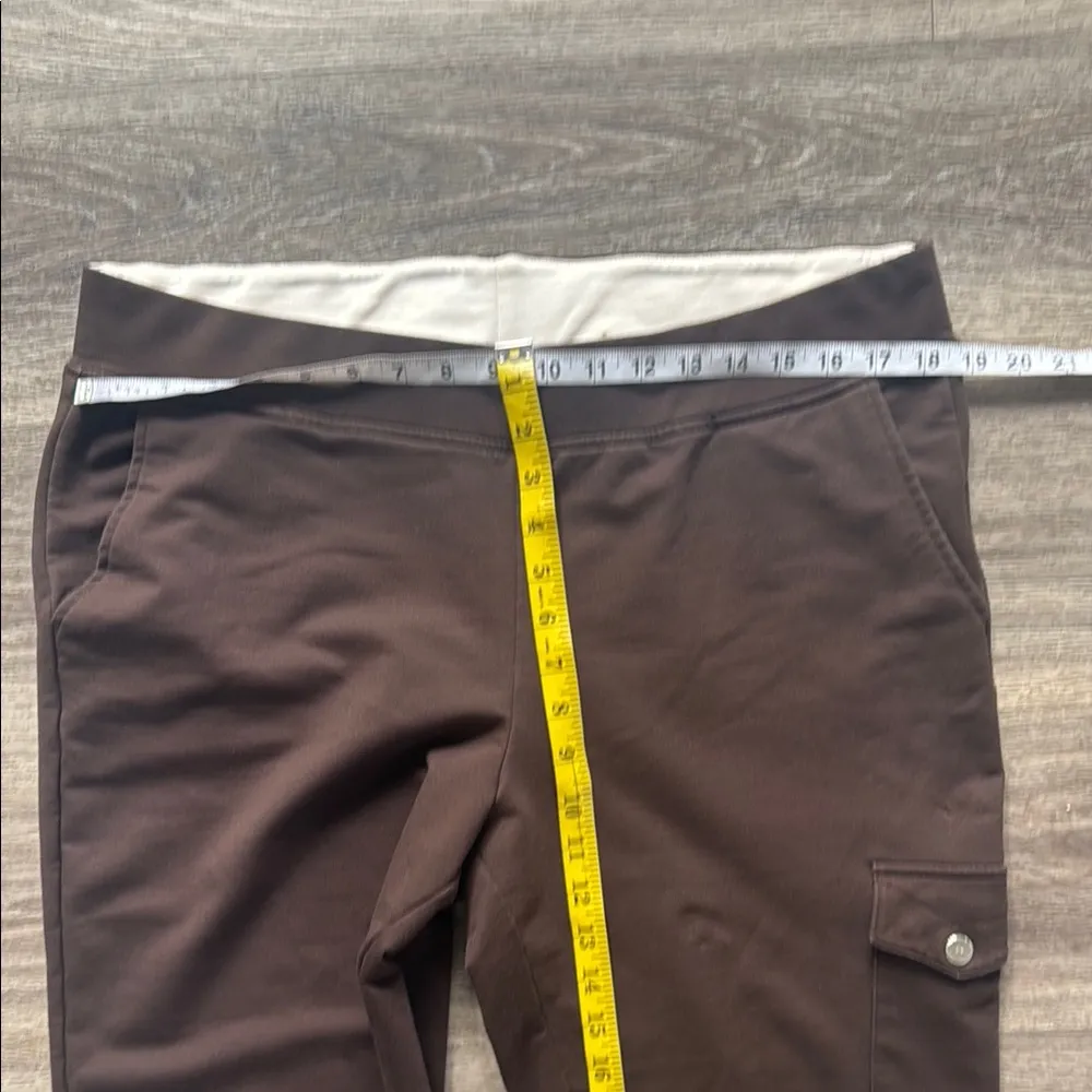 Lauren Ralph Lauren Brown Straight Leg Pants Cargo Pull on Stretch Boot leg Size XL - Image 4