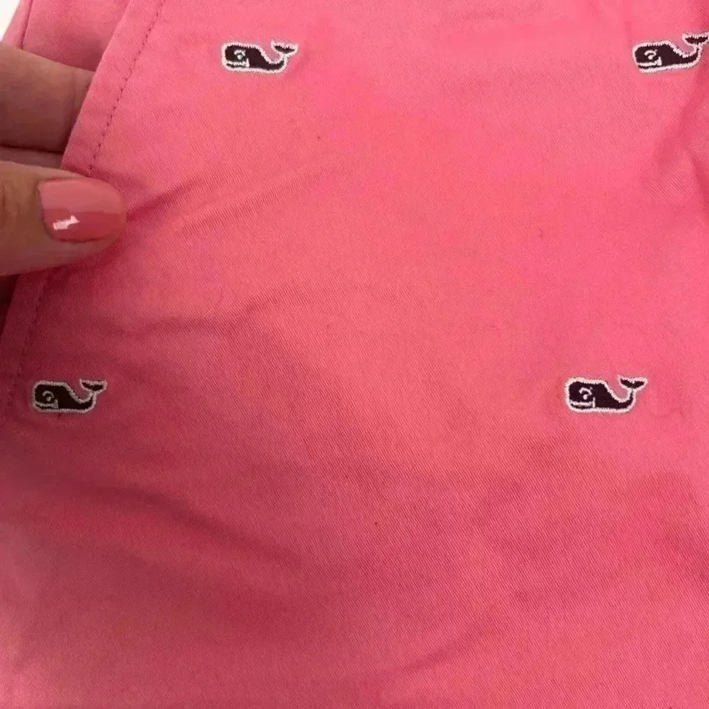 Vineyard Vines Dayboat Shorts Chino Whales Preppy Summer Pink women’s 4-NWOT - Image 3