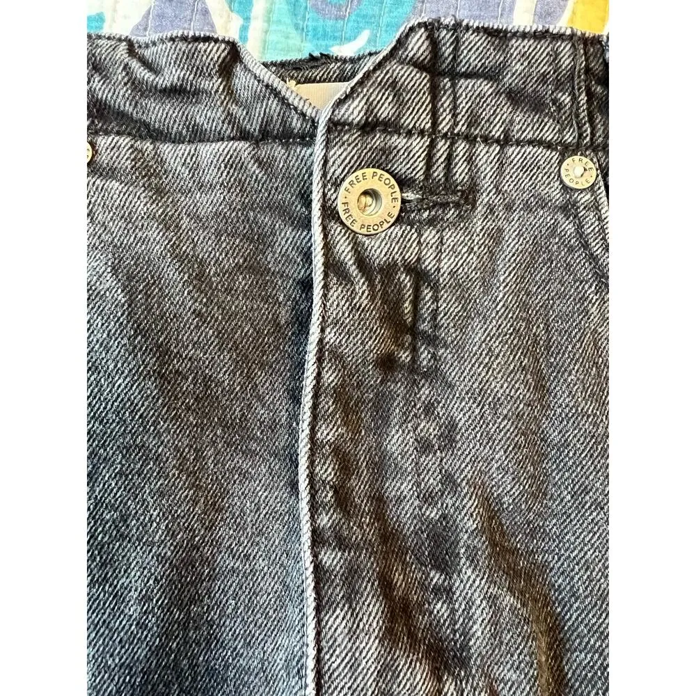 We The Free By: Free People Soft Black Denim Mini Jean Skirt Size: 27 - Image 3