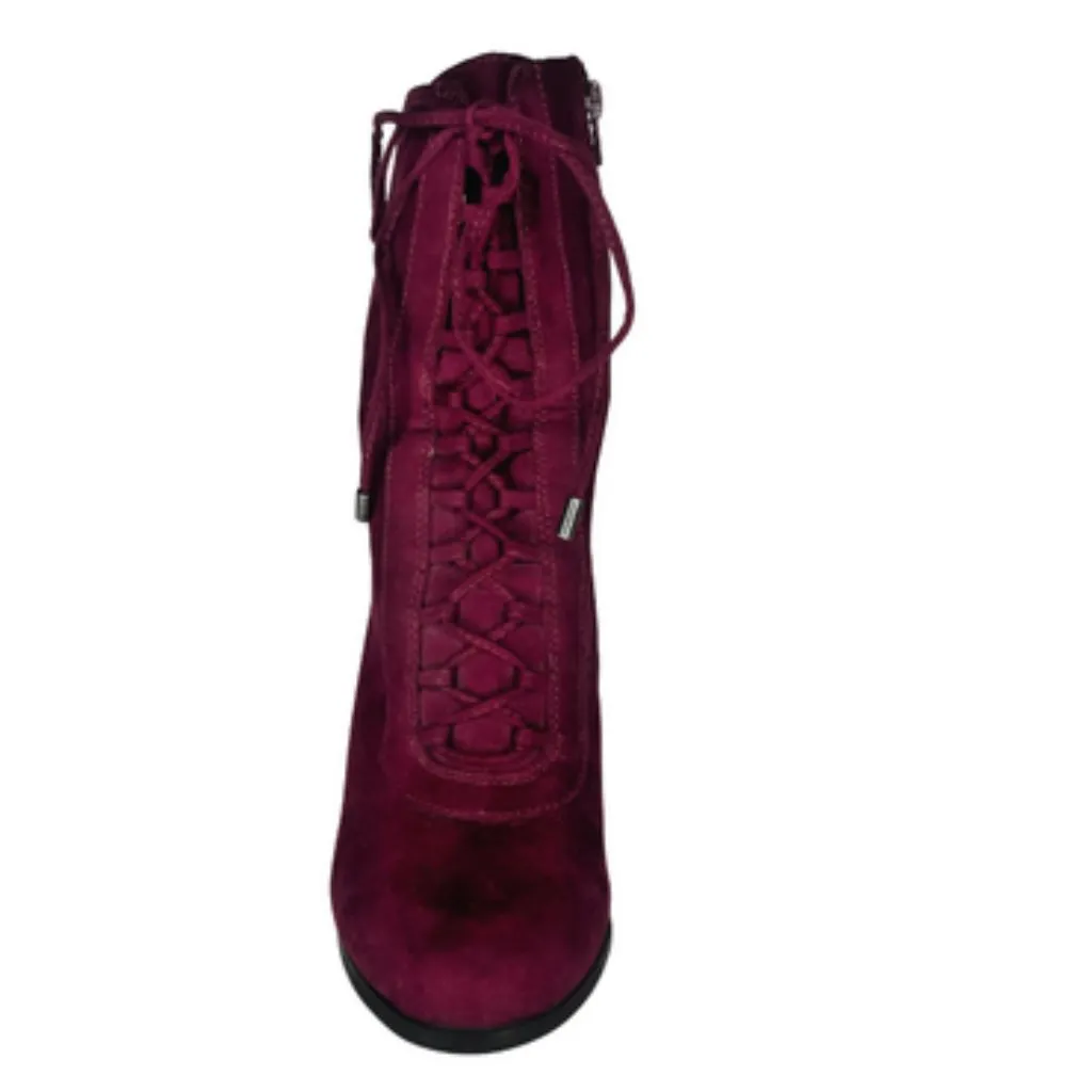 Carlos by Carlos Santana Burgundy Faux Suede Sandra Lace - Image 3