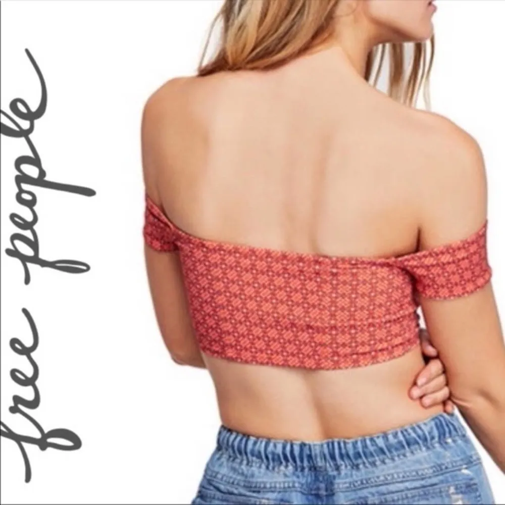 Free People Lucky Now Brami Vermillionette Combo Cropped Top Small - Image 4