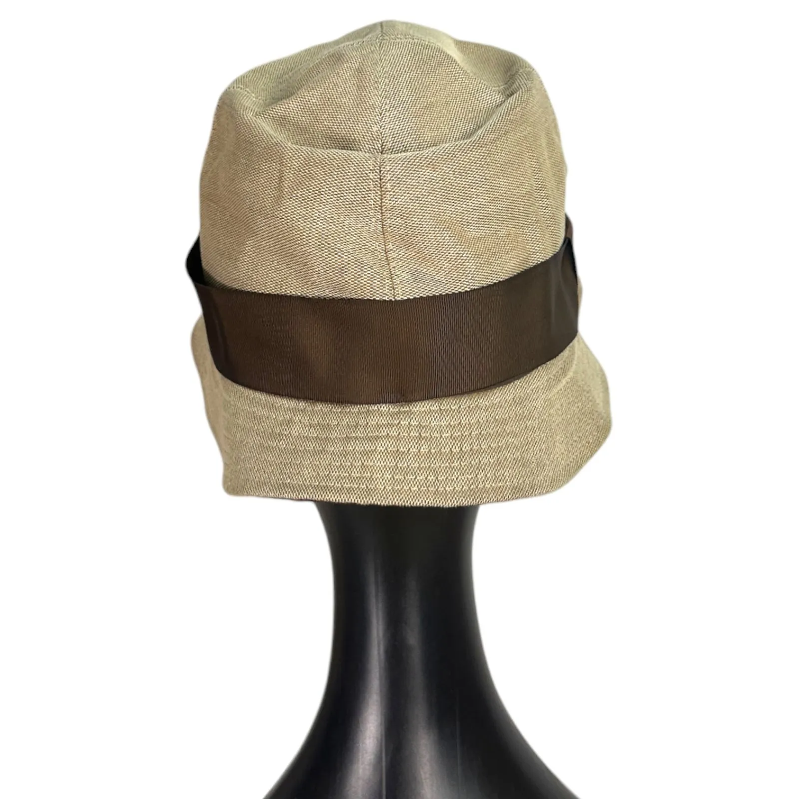 Gucci Vintage Tom Ford Era Brown Bucket Hat Leather Trim Size Medium - Image 8