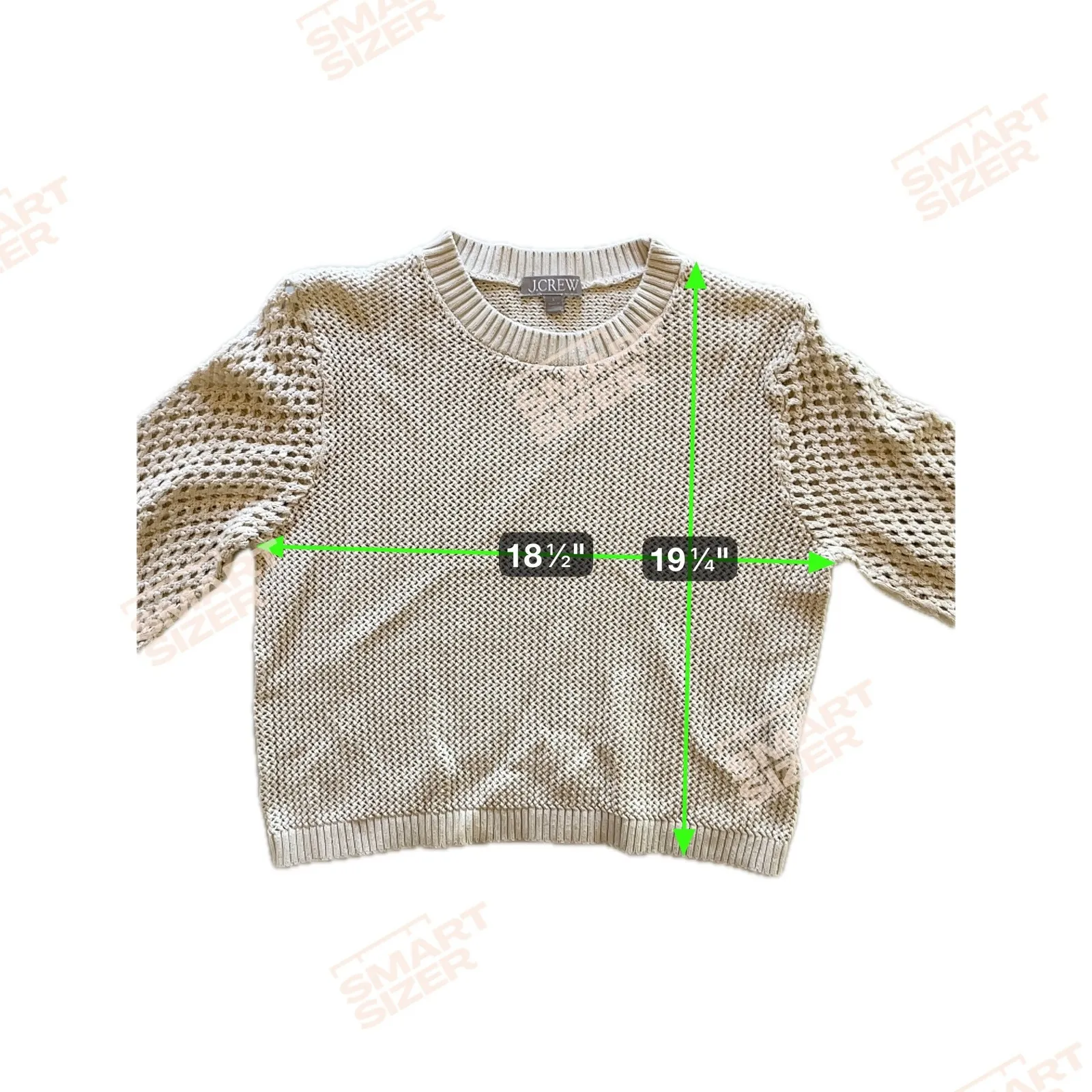 J. Crew Womens Crochet Knit Sweater Top Sz L Cream Long Sleeve Minimalist Preppy - Image 7