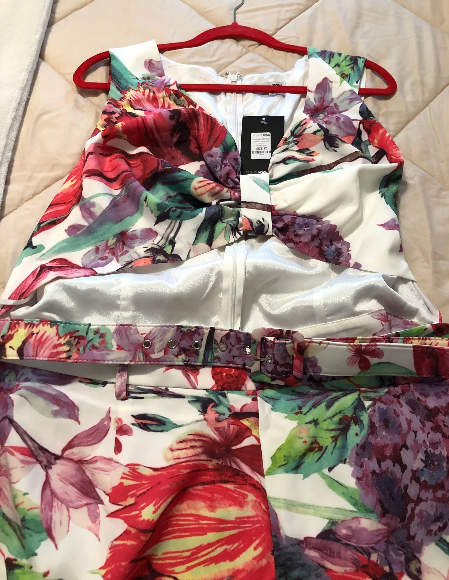 Garden Floral Jumpsuit - White/combo - Image 4