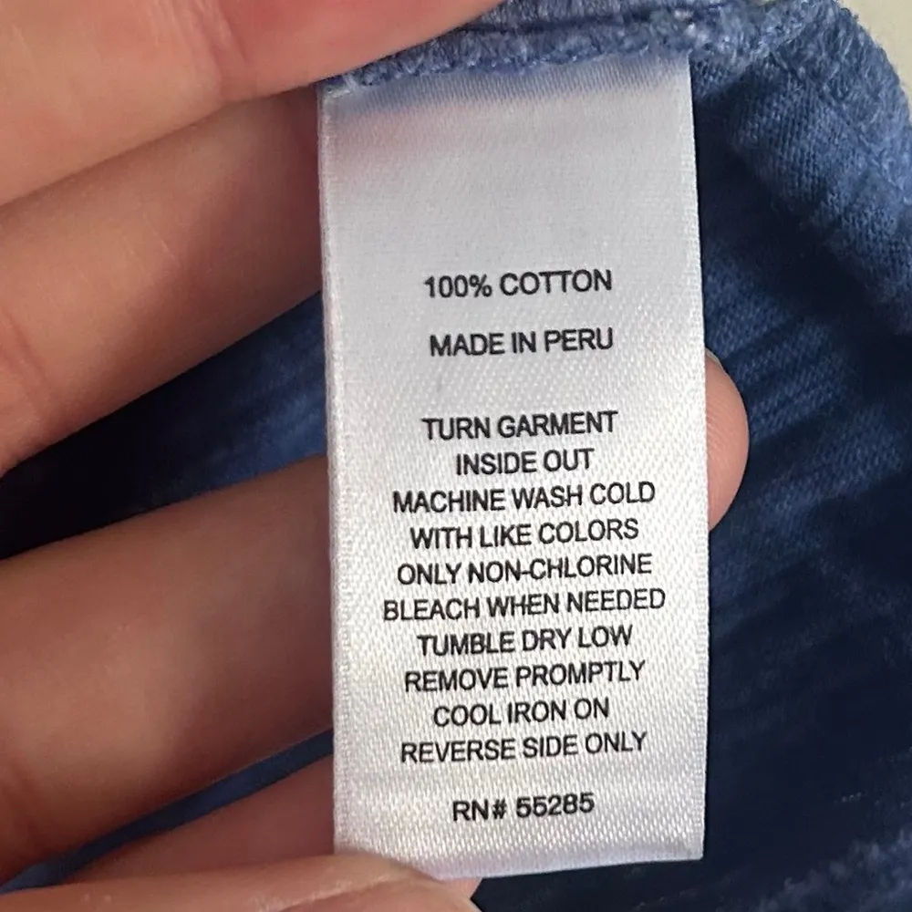 Express Blue Fitted V-Neck Short Sleeve Tee Casual Summer Comfy Small - Image 3