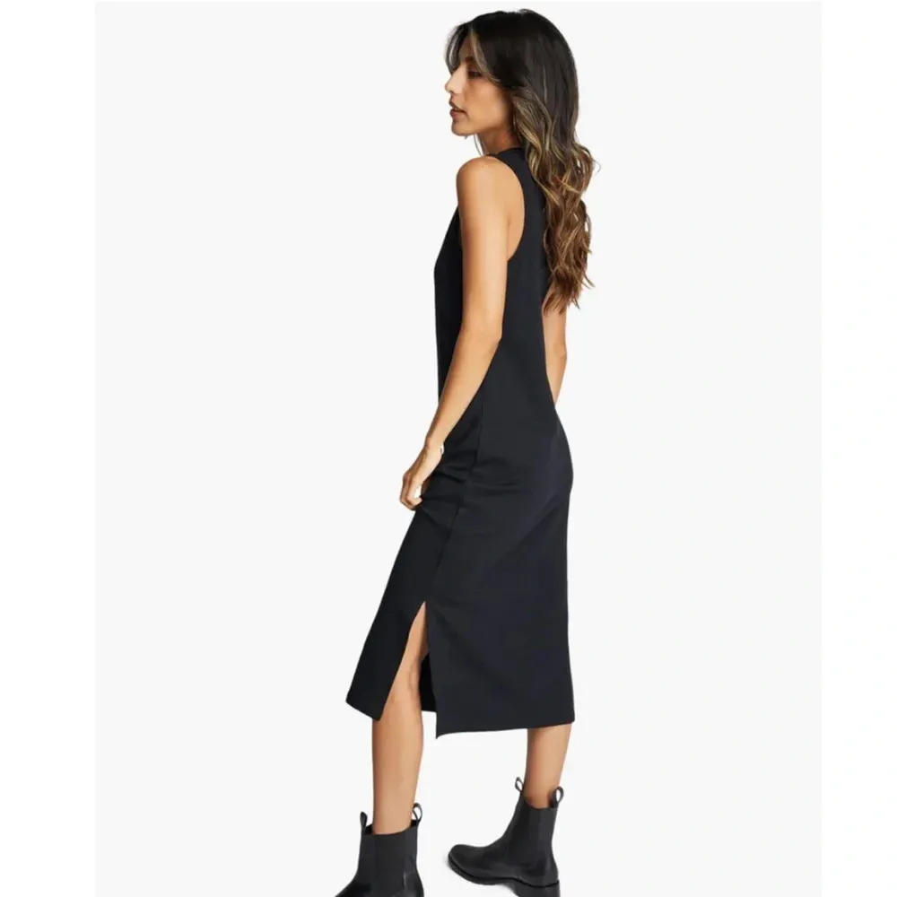 able shilpa boho minimalist black tank midi dress cotton modal blend size m Size M - Image 6