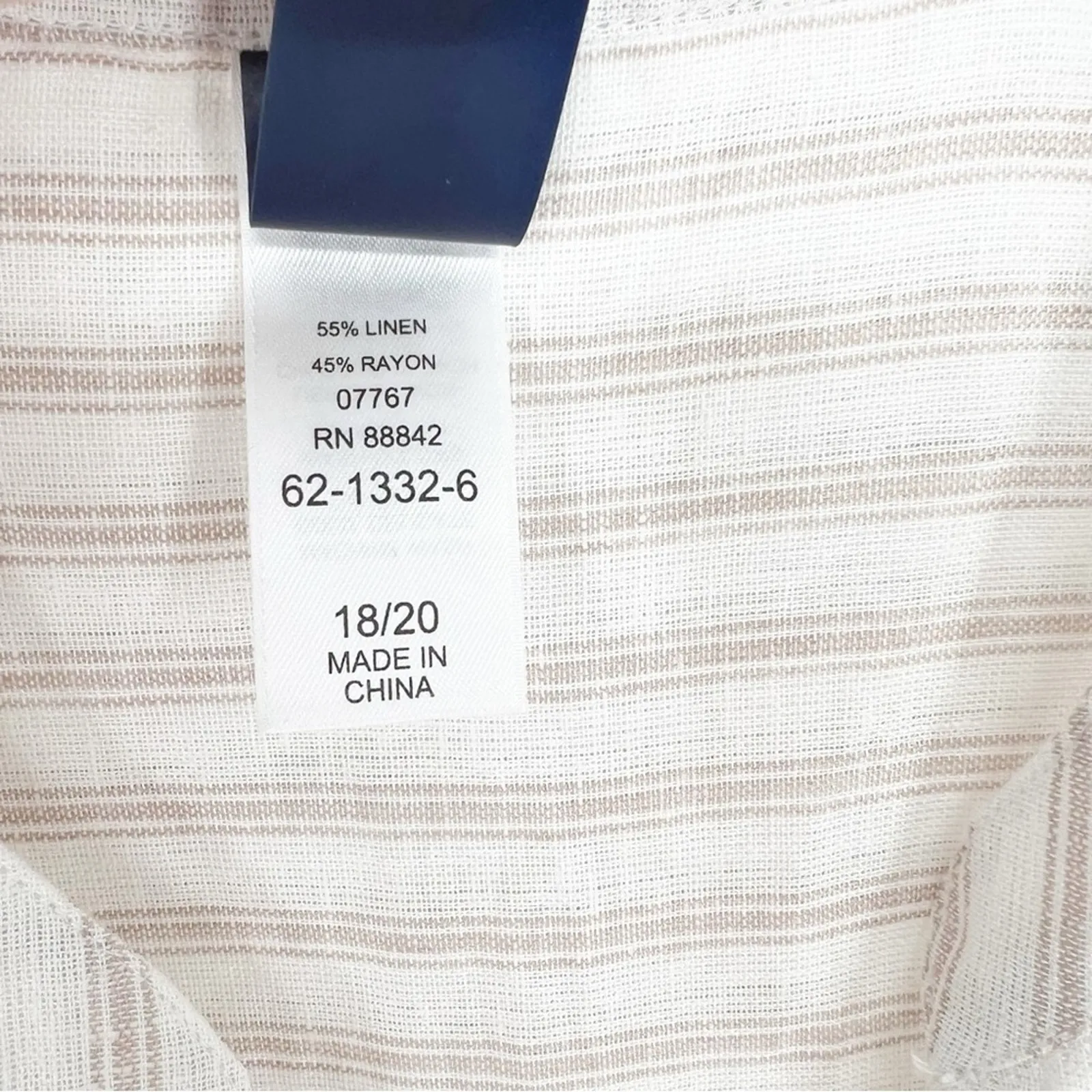 Swimsuits for All Elba Linen Blend Stripe‎ Bathing Suit Cover Up 18/20 Tan Size undefined - Image 8