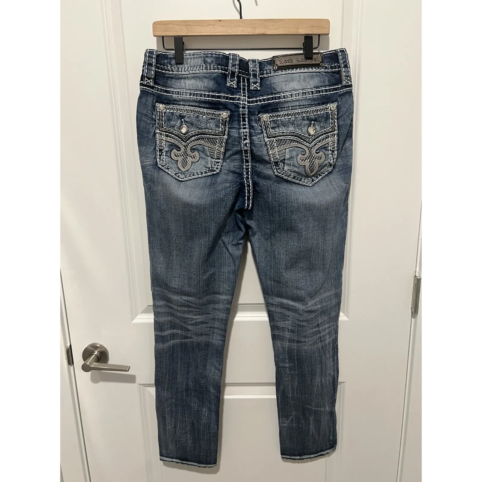 Rock Revival Women's Skinny Jeans Size 31 Yui 5278 Y2K Embroidered - Image 2