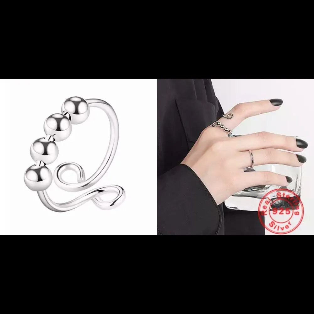 Adjustable 925 Spinner Ring, Anti Anxiety |Meditation Ring | Worry Ring | Stress - Image 3