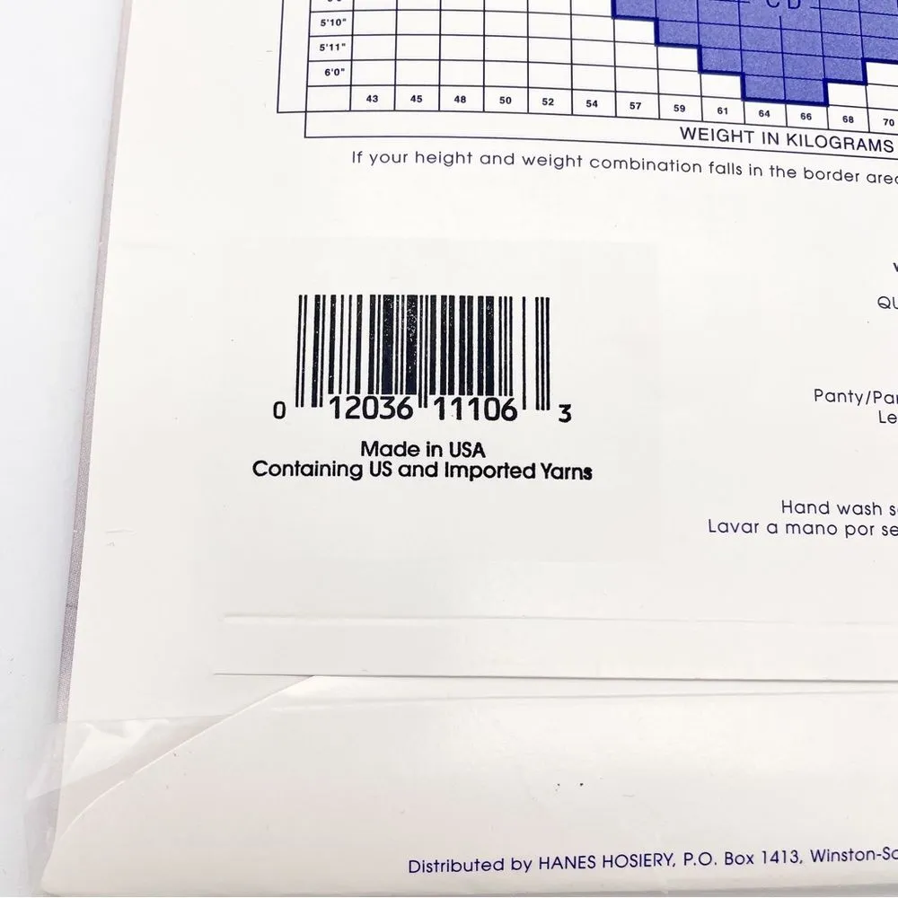 NWT Vintage Hanes Too Day Sheers Barely There Control Top Pantyhose Size C/D NEW - Image 6