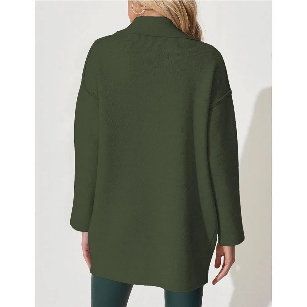 NEW Cardigan Button Lapel Knit Oversized Sweater Jacket S - Image 4