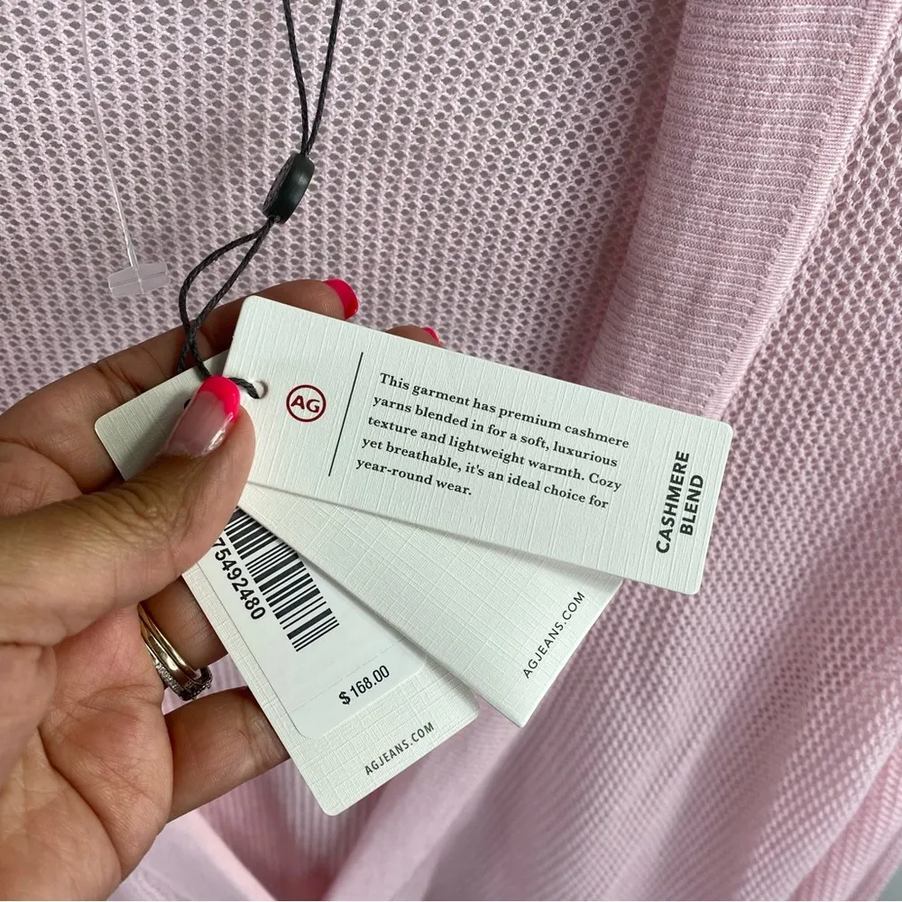 AG Adriano Goldschmied Pink Cashmere Light Knitted Cardigan Size S - Image 4