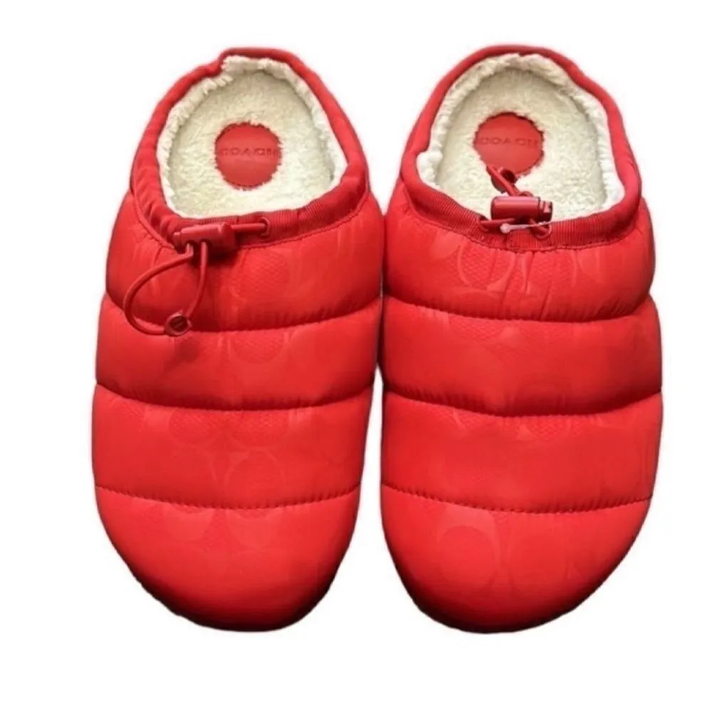 Coach Red Quilted Nylon Slip-on Slippers(Size 9B) - Image 6