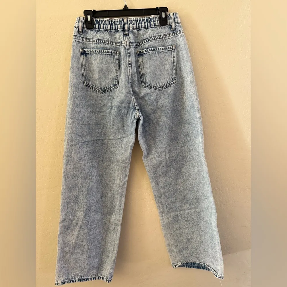 Stylish Blue Graphic Women's Jeans Size L - Image 2