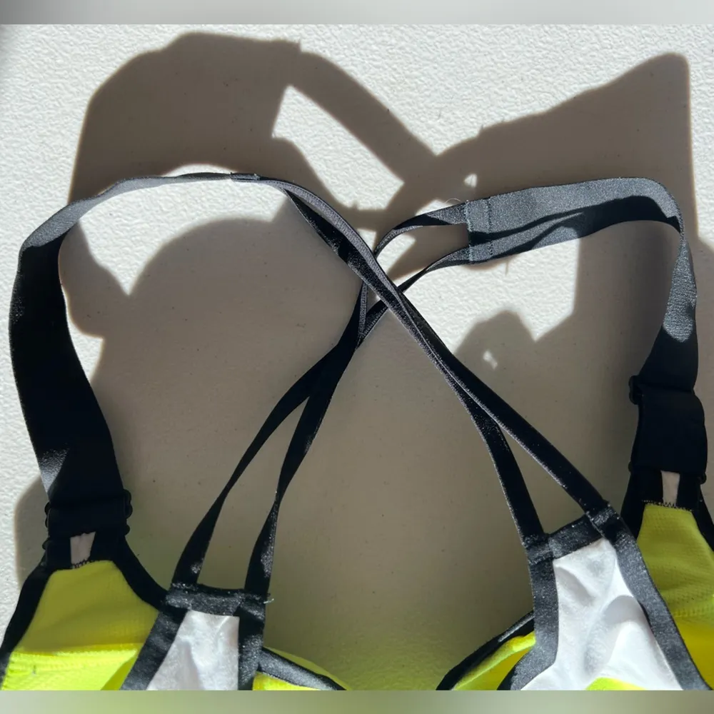 Victoria Secret VSX Sport Neon Yellow/Black/Multicolor Sports Bra - Image 4