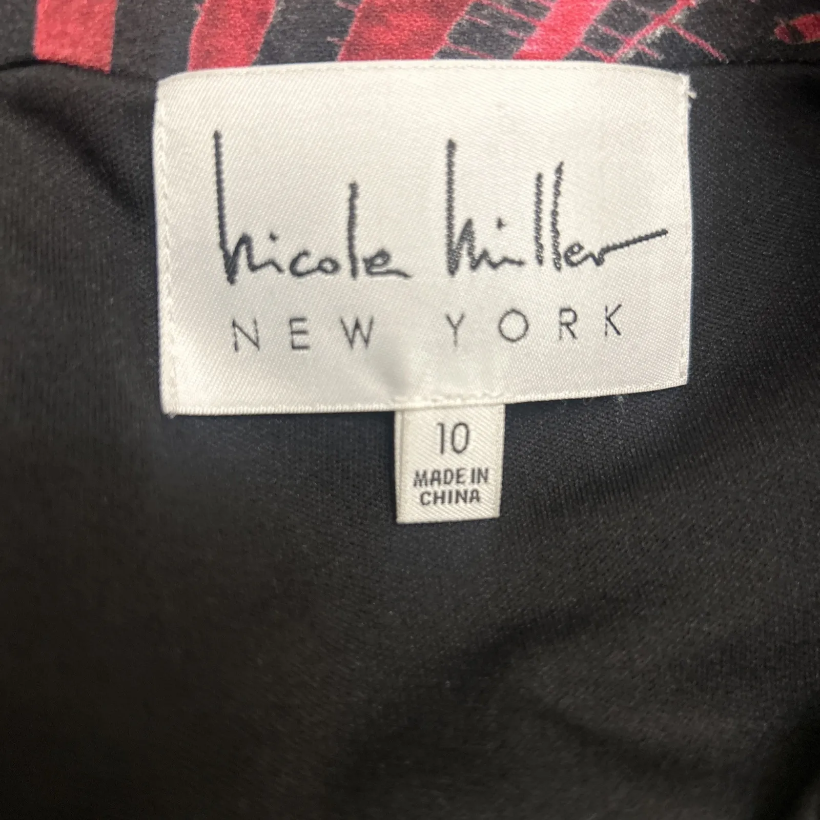 NICOLE MILLER New York NWT $128 Abstract Art Print Cold‎ Shoulder Dress Size 10 - Image 5