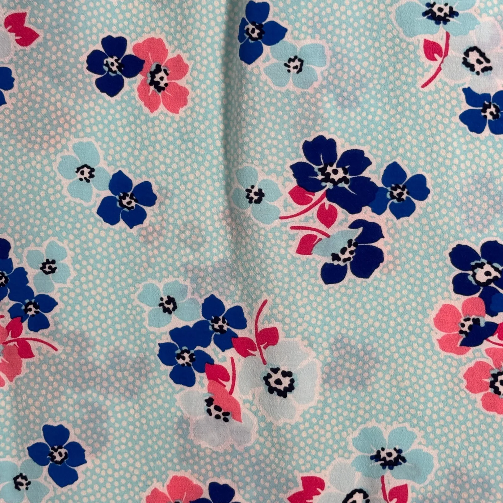 Talbots Shirt Blue Floral Print Sleeveless Buttons Blouse Casual Cute Size Large - Image 5