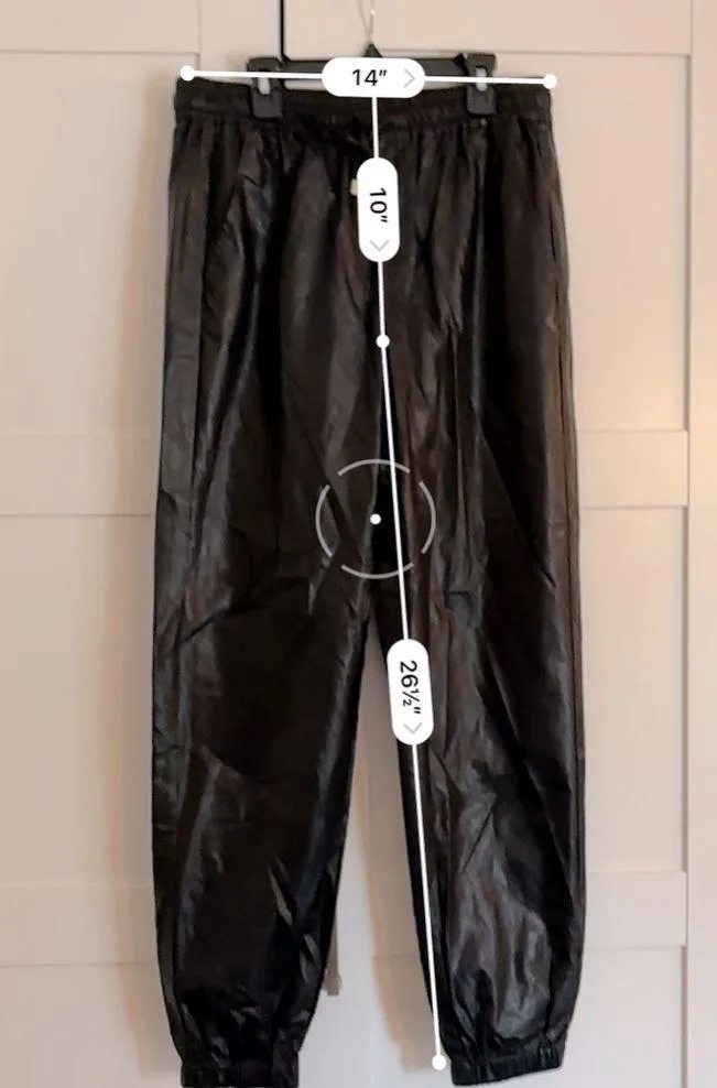 Tyler Boe Kennedy Faux Leather Jogger Pants Size Small Black - Image 7