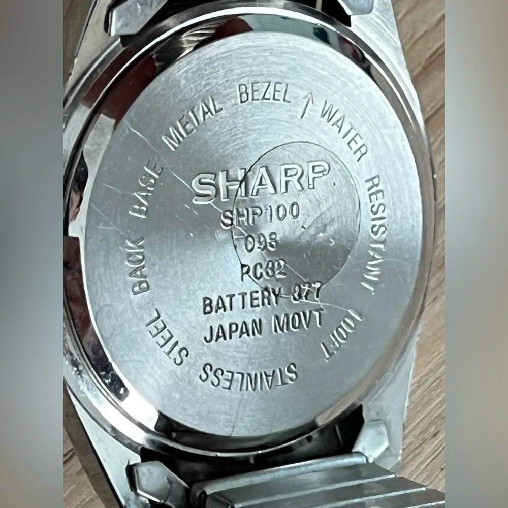 Sharp Men’s Watch Two Tone Stretch Bracelet White Dial Date Window - Image 7