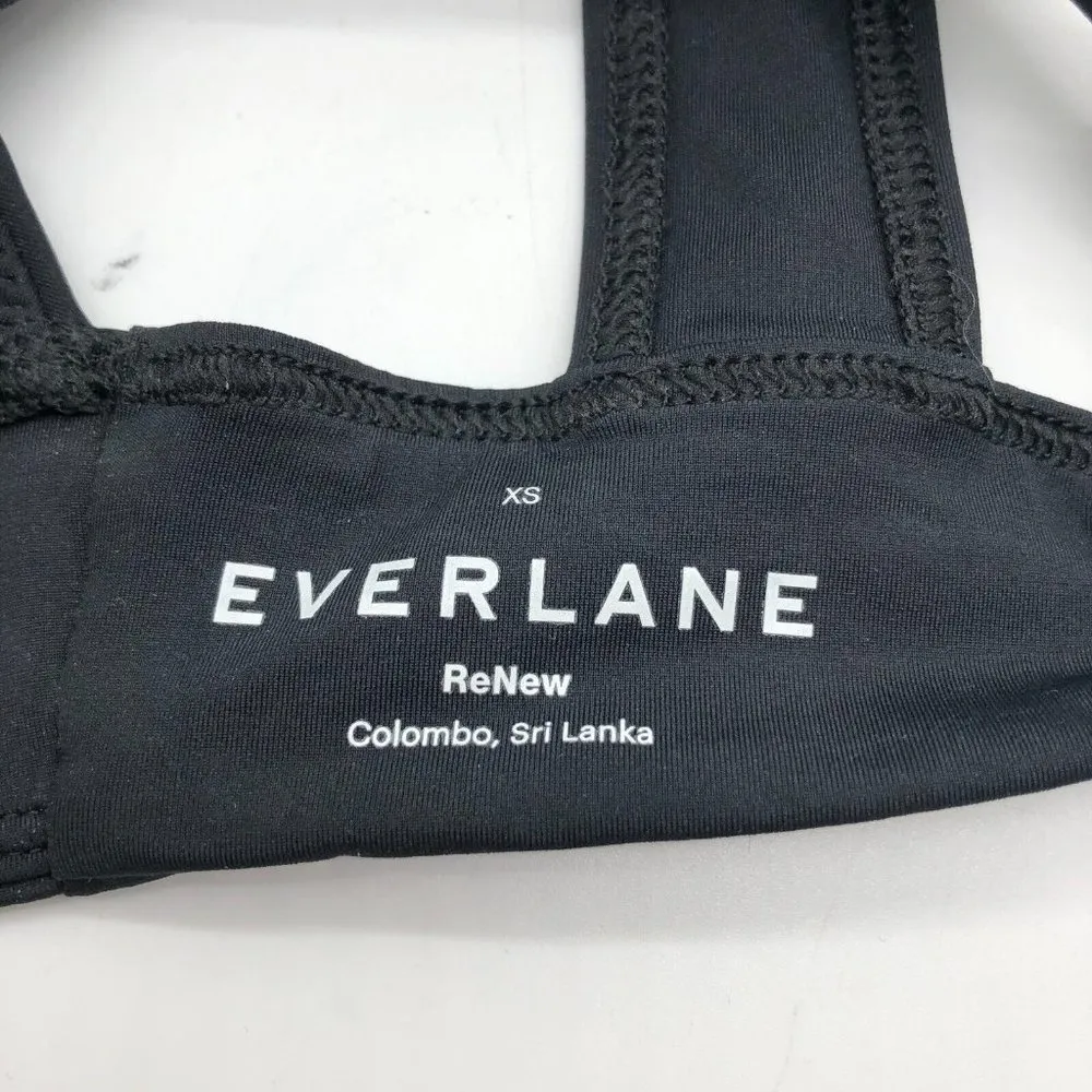 Everlane The Triangle Bikini Top Removable Pads Tie-Back Stretch Black XS - Image 7