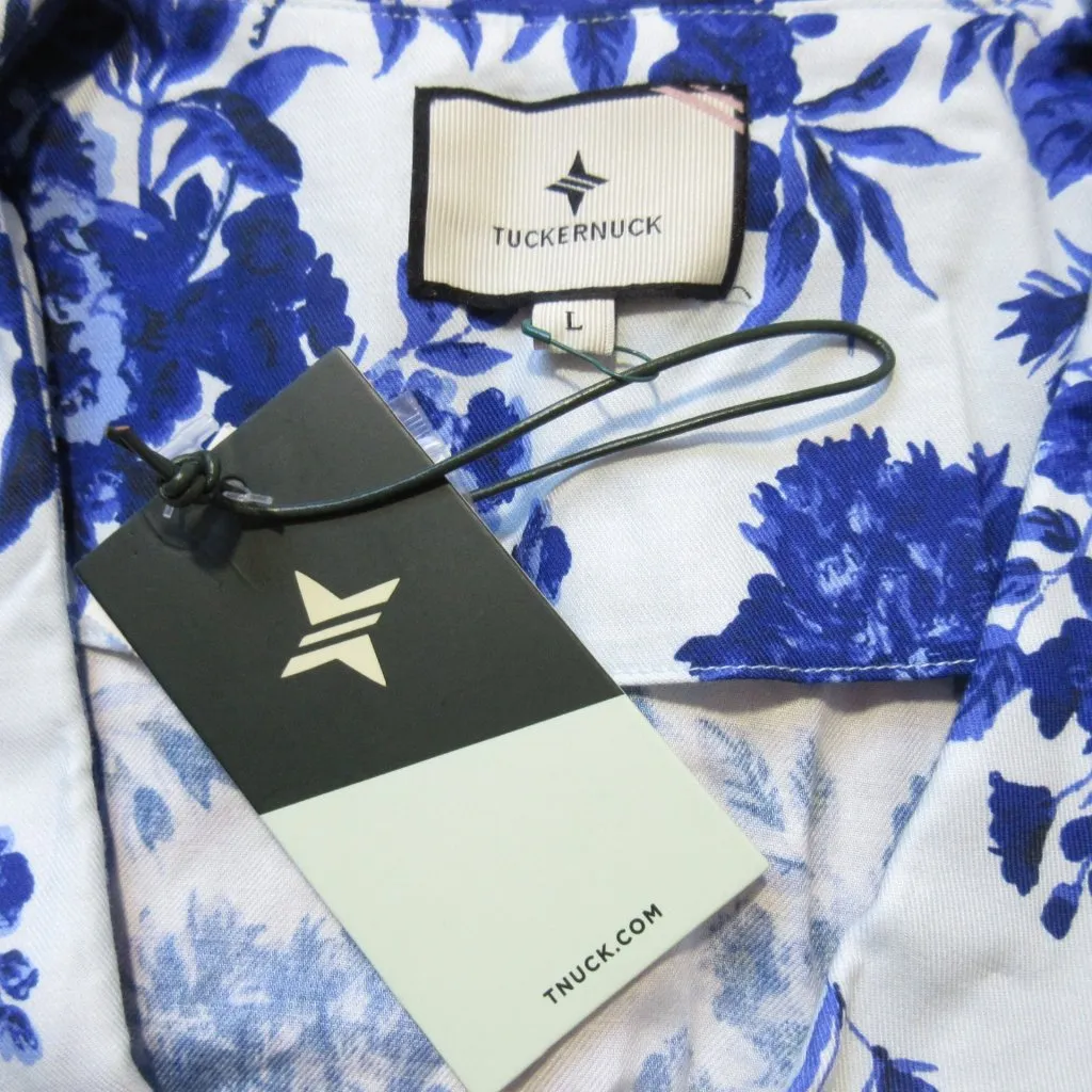 NWT Tuckernuck Bella in Sapphire Bloom Floral Cotton Bow Shift Dress L Blue Size L - Image 9