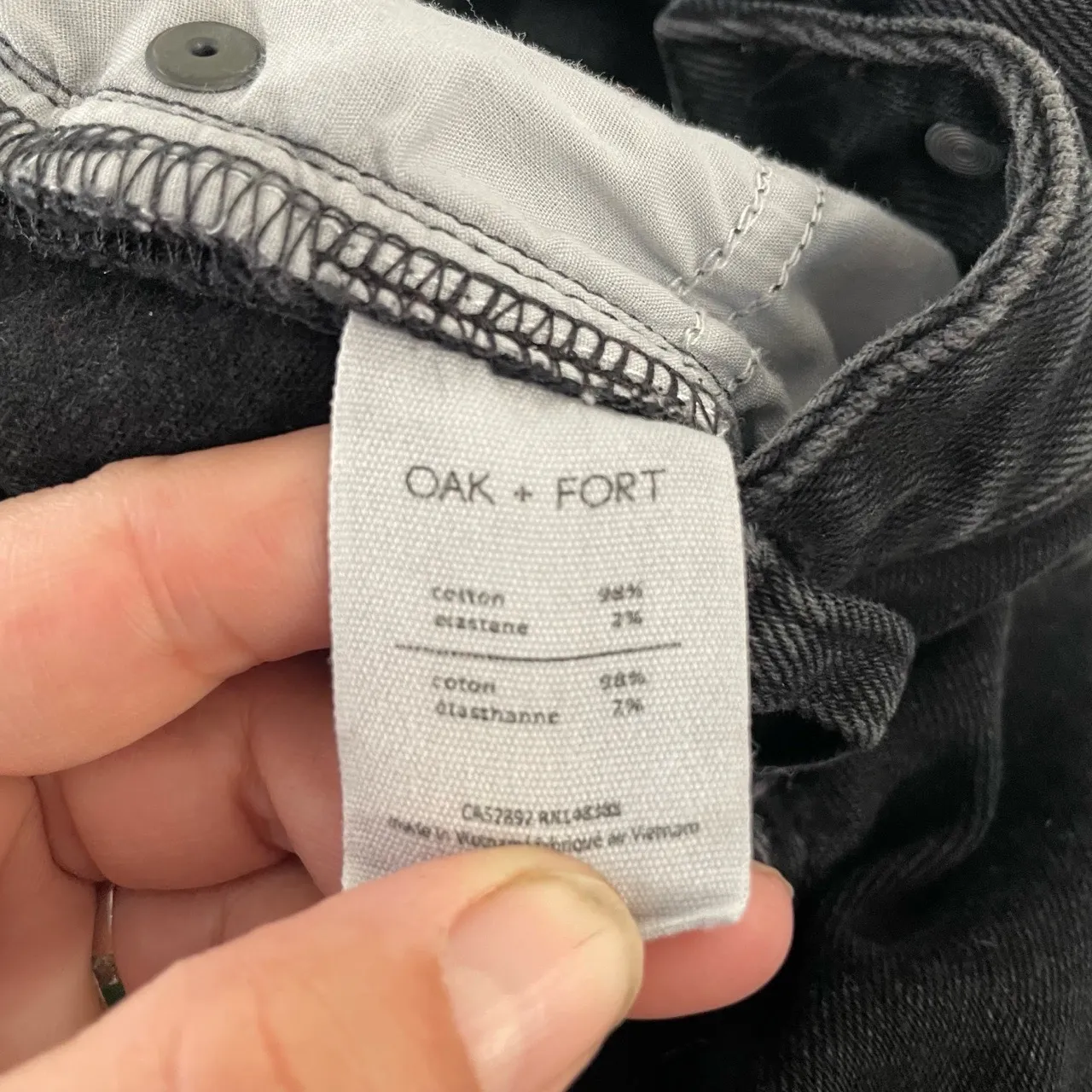 OAK + FORT‎ Women's Black High Rise Classic Fit Stretch Denim Jeans Size 24 - Image 8