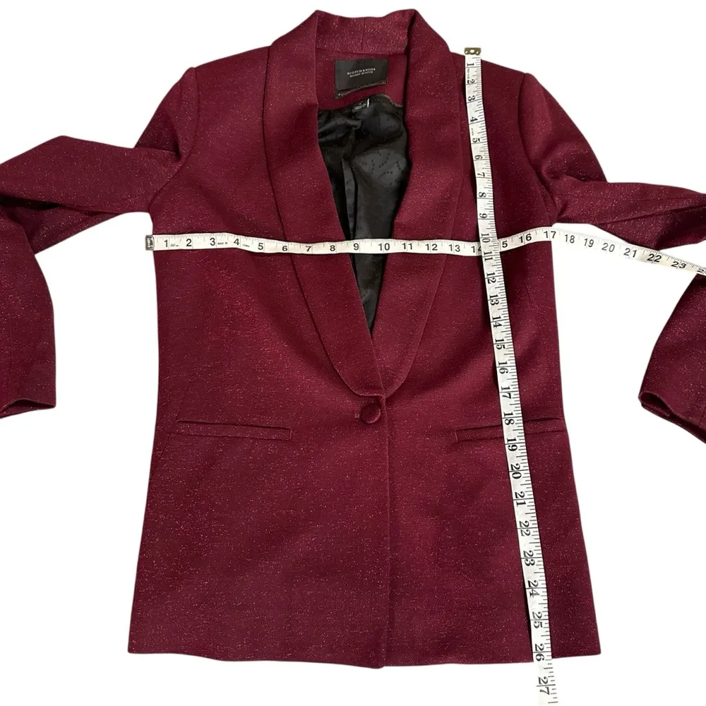 Scotch & Soda Red Glitter Blazer Size Small - Image 5