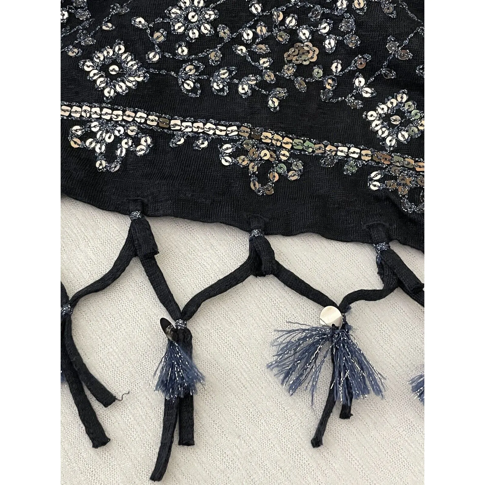 Calypso St. Barth Berega Sequin-Embroidered Tunic Gray Size XS - Image 10