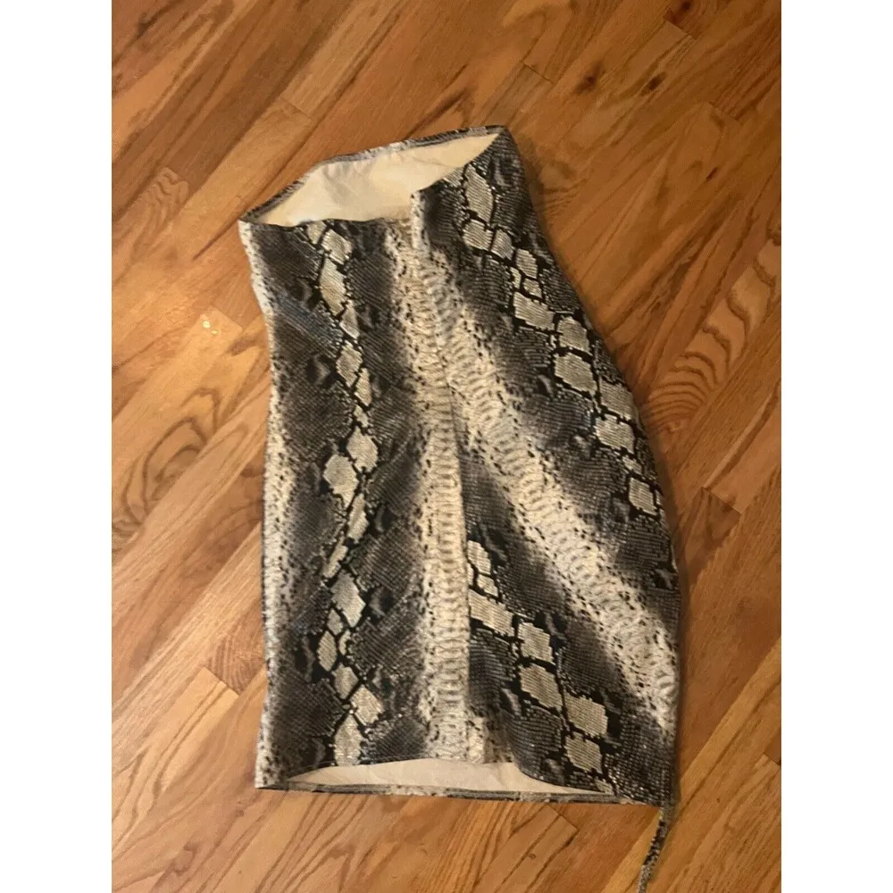 MISGUIDED TALL 8 Snakeskin Strapless Bodycon Hourglass Dress NWT - Image 2