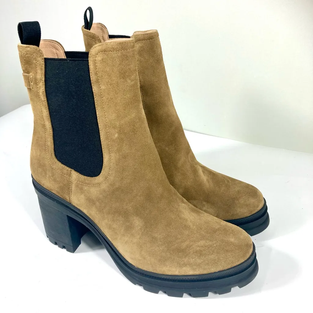 Veronica Beard Winnie Suede Ankle Boots Moss Size 10.5 NEW - Image 9