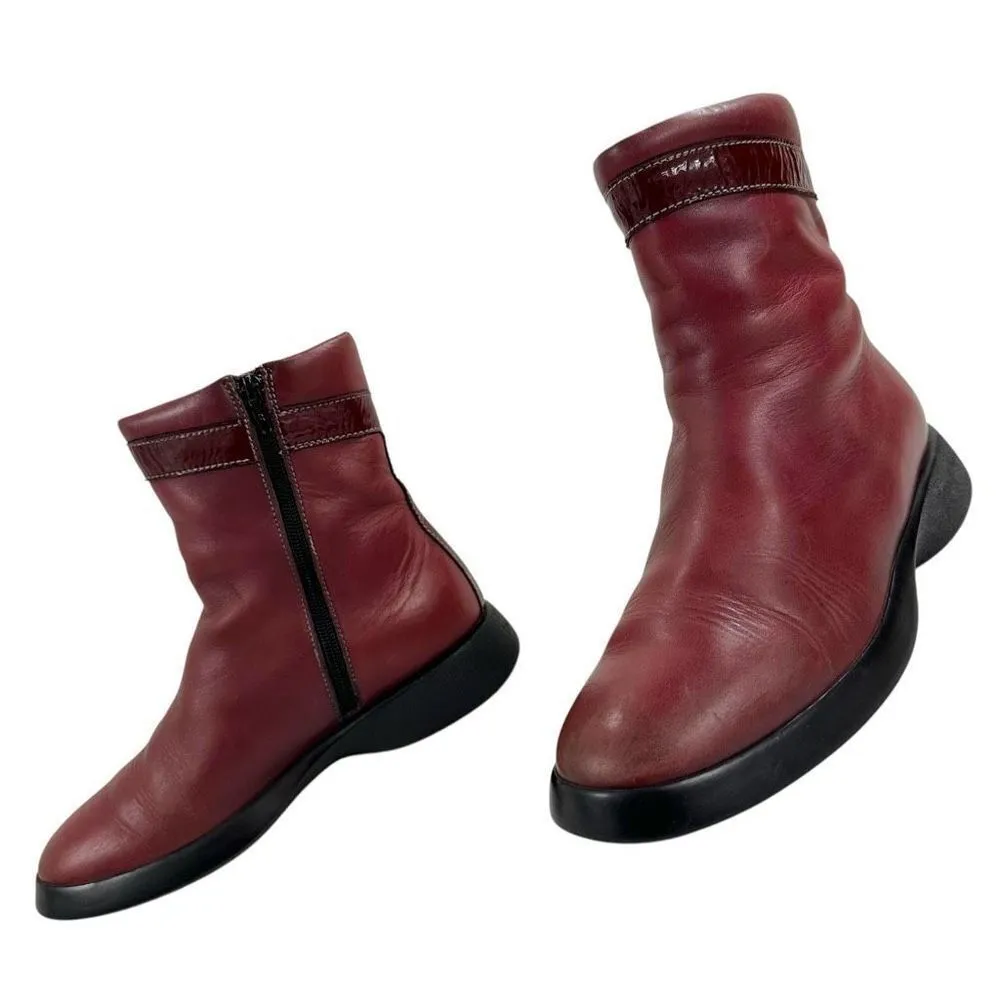 Vintage Hogan Zip Up Chelsea Boots Women’s Size 38 (US Women’s 7) Red - Image 2