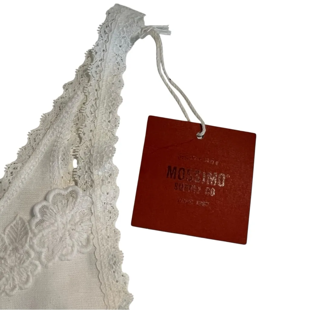 Mossimo Y2K Lace Trim Tank Top Size S White Preppy Soft Girl Elena Gilbert Fairy - Image 4