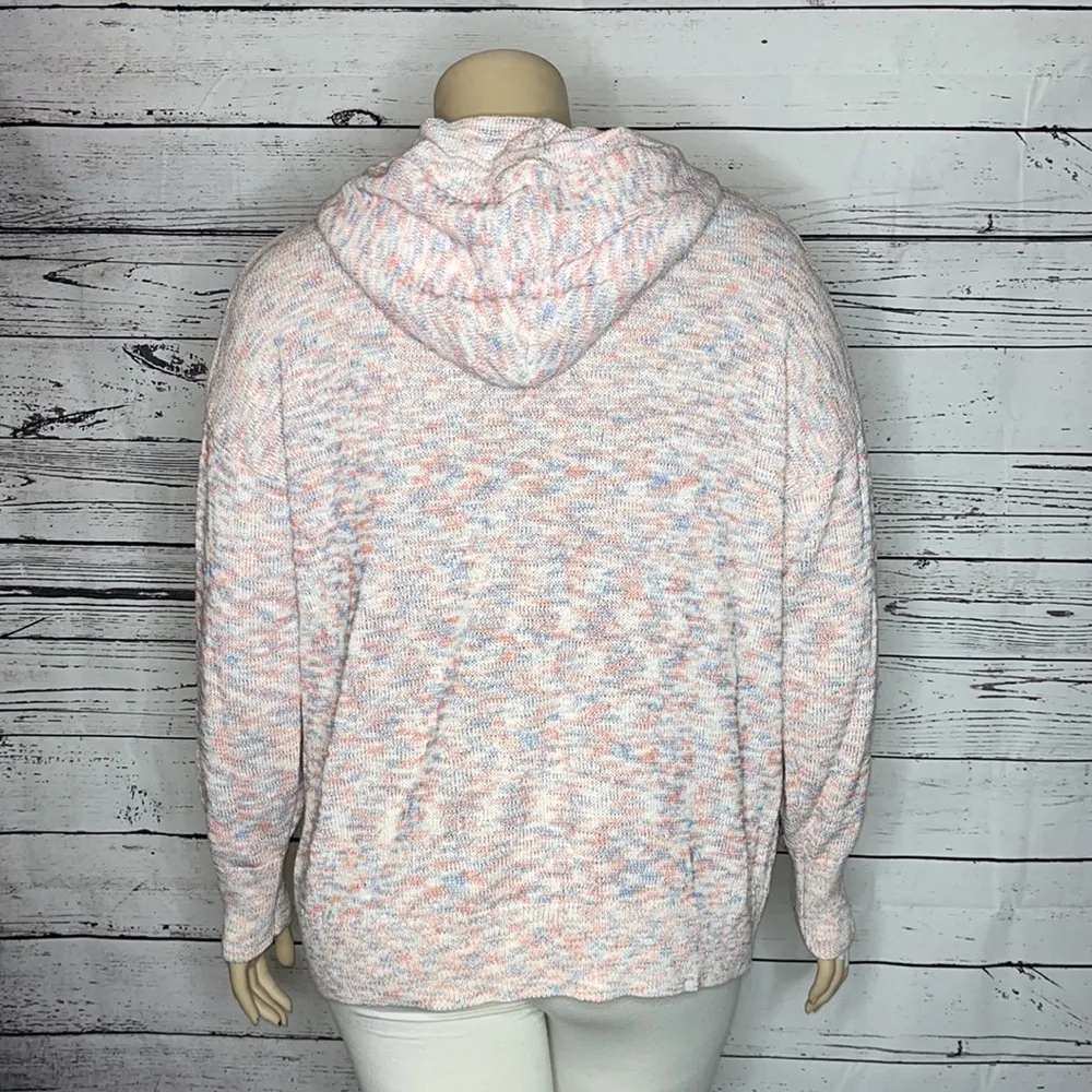 Gap Size XL Red, White & Blue Marled Long Sleeve Beachy Hoodie Hooded Sweatshirt - Image 6