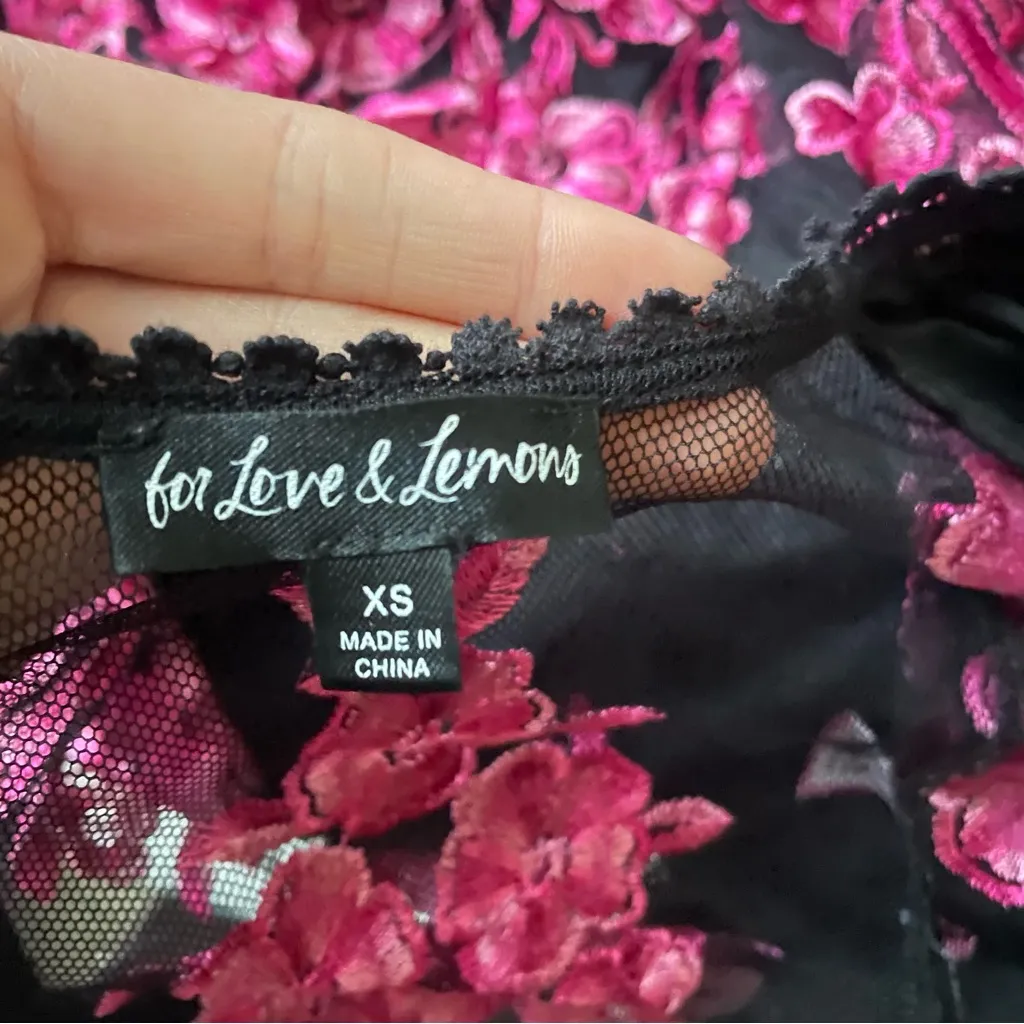 For Love & Lemons Free People Temecula Embroidered Bodysuit Jumpsuit in Size XS - Image 5