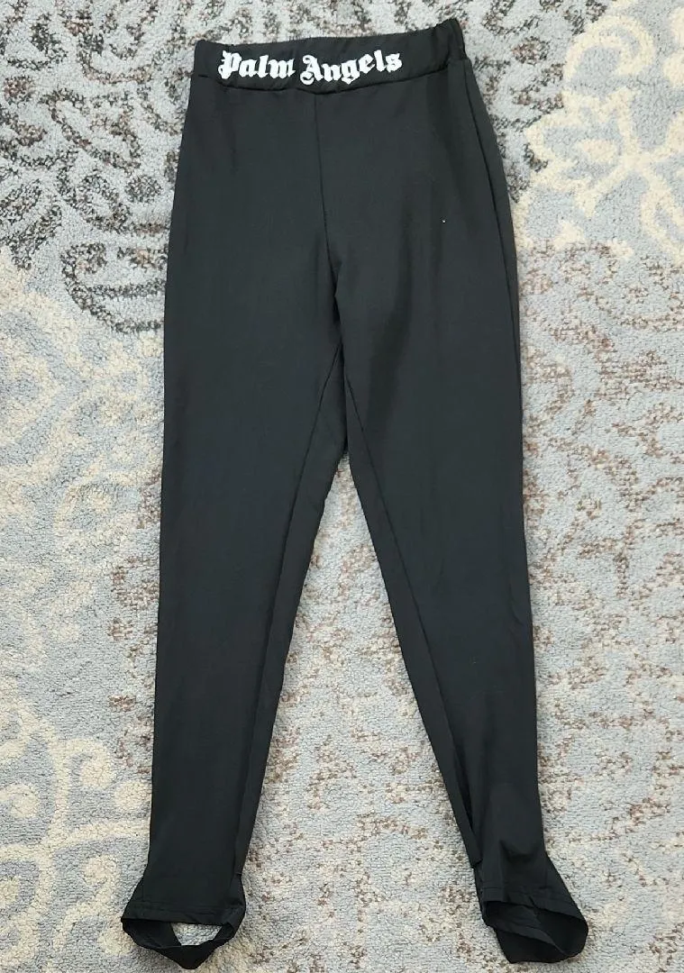 Palm Angels Stirrup Pants Black White - Image 6