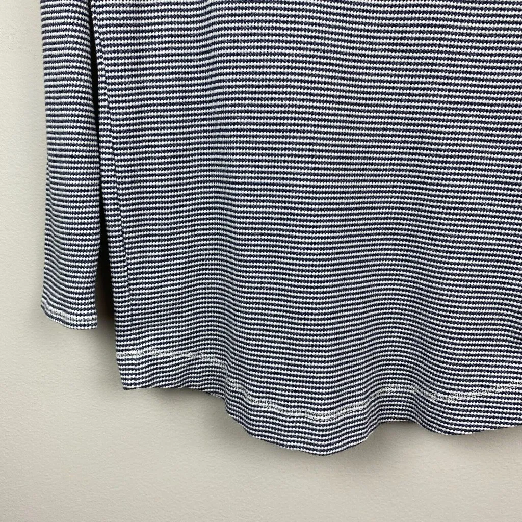 J. Jill Tunic Top Womens XS Cowl Neck Striped Gray White Long Sleeve Knit Cotton - Image 3