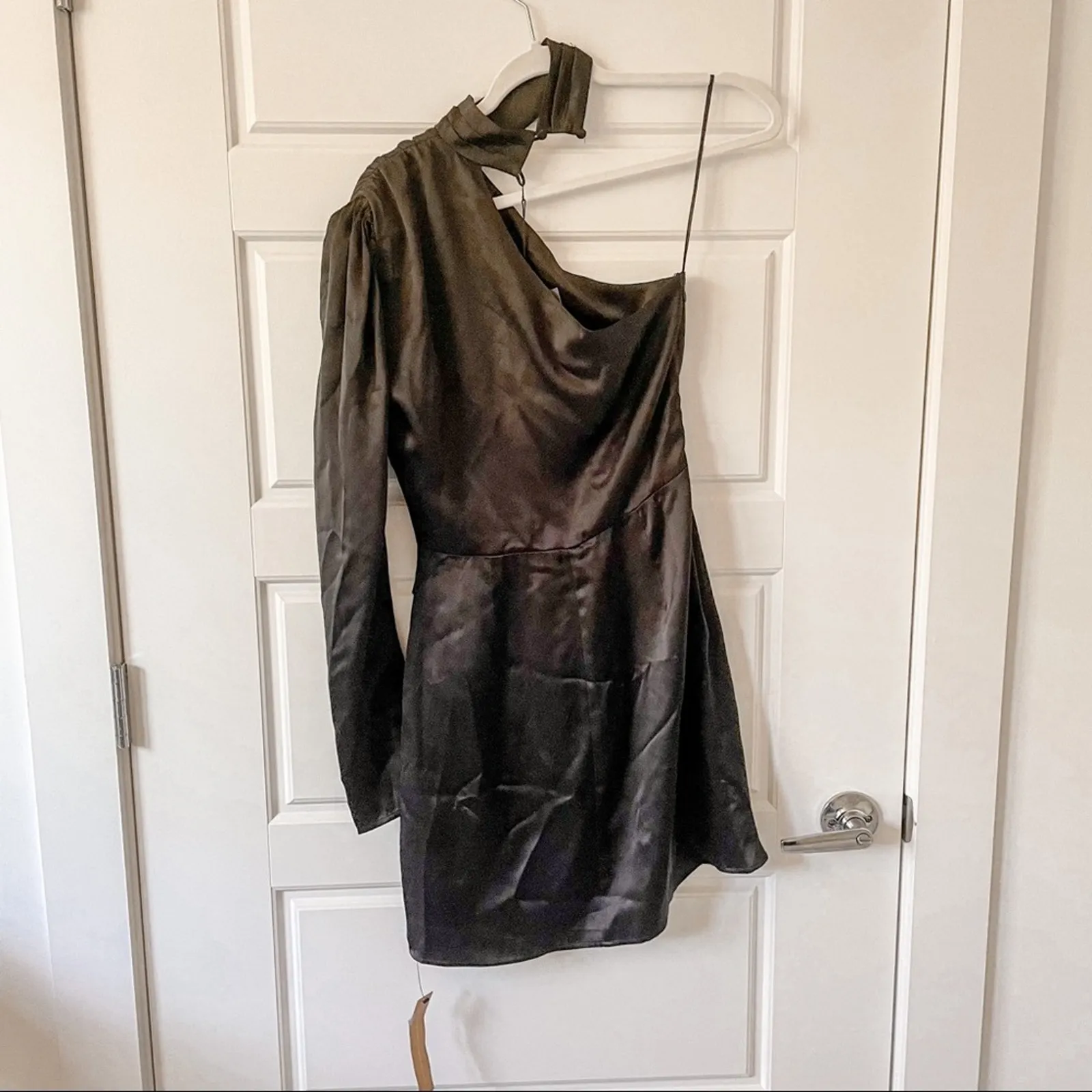 NWT Reformation Tate Dress One Shoulder Silk - Image 7