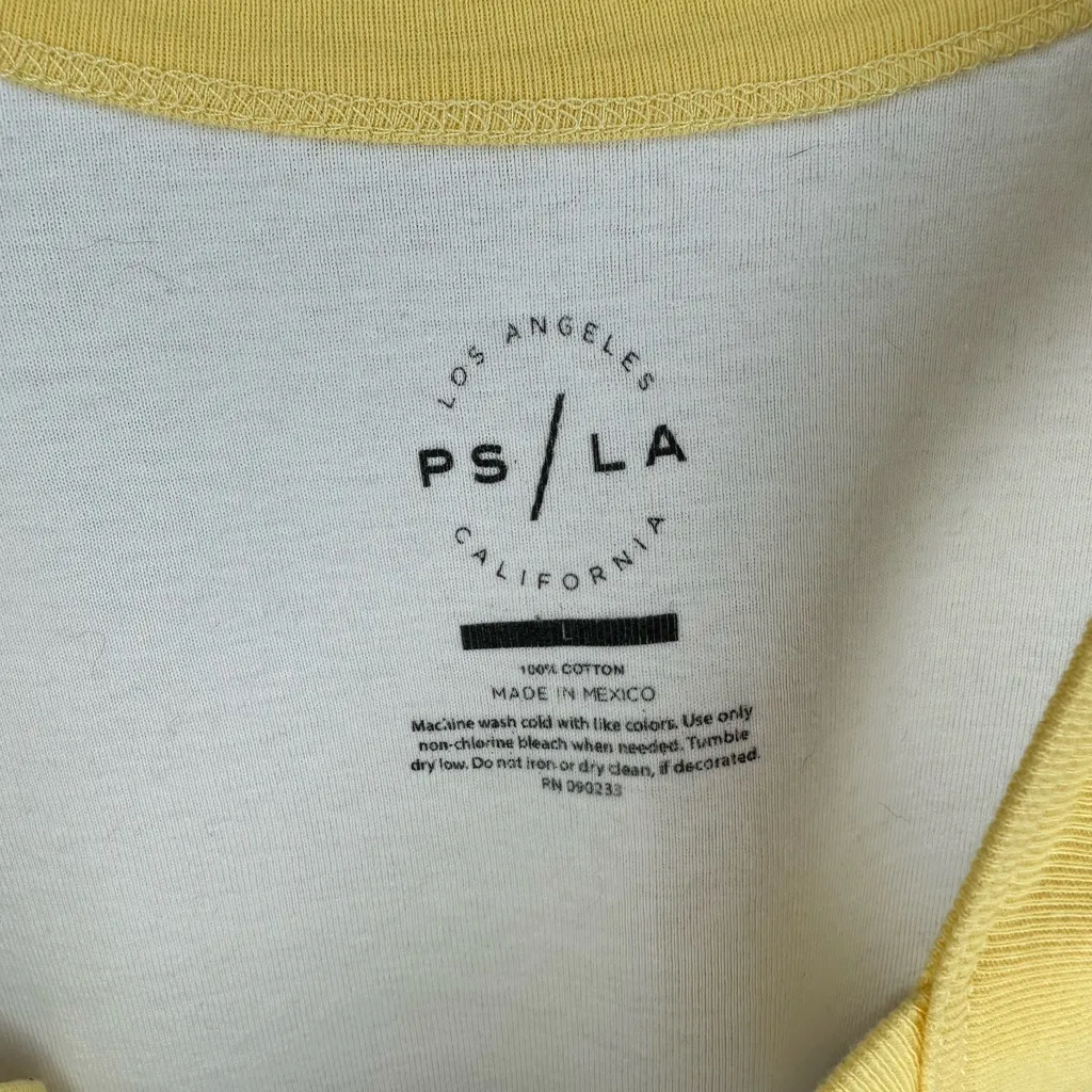 🤍PacSun Jamaica in 86’ Graphic White and Yellow Trim Fitted Tank Top - Image 7