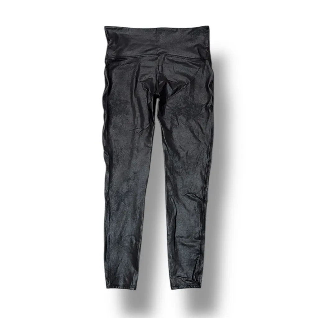 Spanx Women's Size 1X Black High‎ Waisted Faux Leather Leggings - Image 6