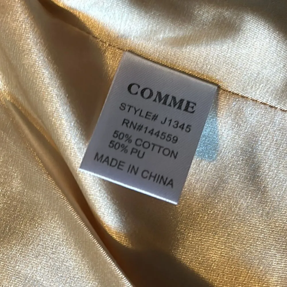 Comme Women’s Dark Grey Faux Leather Motorcycle Jacket Silver - Image 7