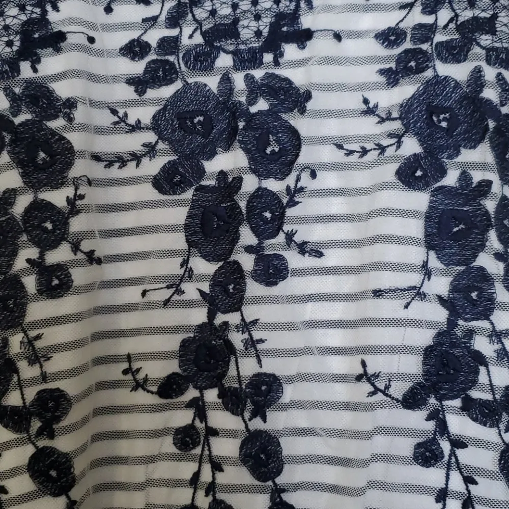 Striped tank top with embroidered mesh overlay - Image 6