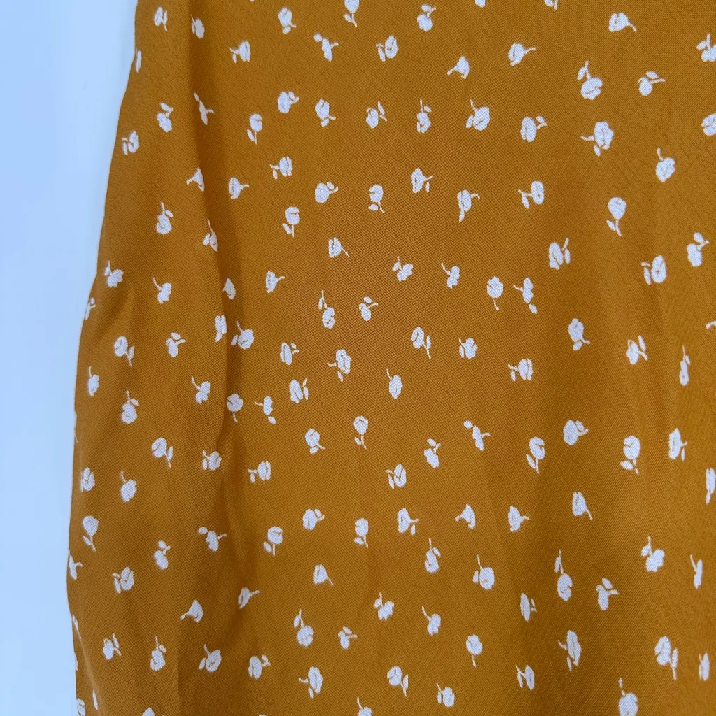 Rails London Midi Skirt in Marigold Floral size Small NWT Side Zip Yellow - Image 4